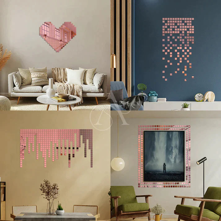 Acrylic Mini Square Mirror Wall Stickers