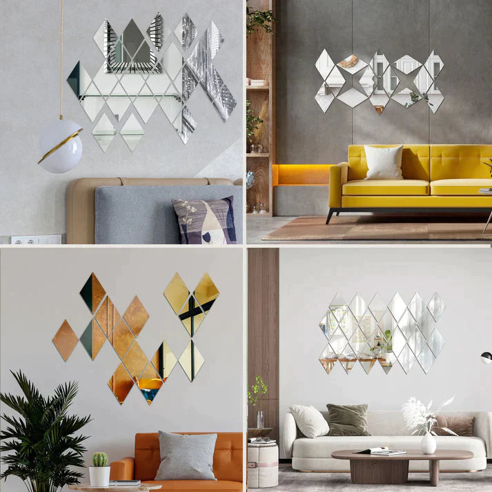 Acrylic Rhombus Mirror Wall Stickers