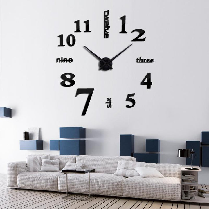 Big Quartz DIY 3D Acrylic Mirror Wall Clock